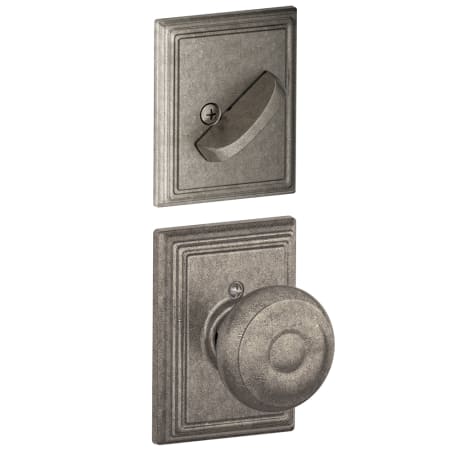 A large image of the Schlage F94-GEO-ADD Distressed Nickel