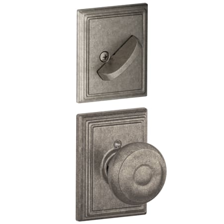 A large image of the Schlage F59-GEO-ADD Distressed Nickel