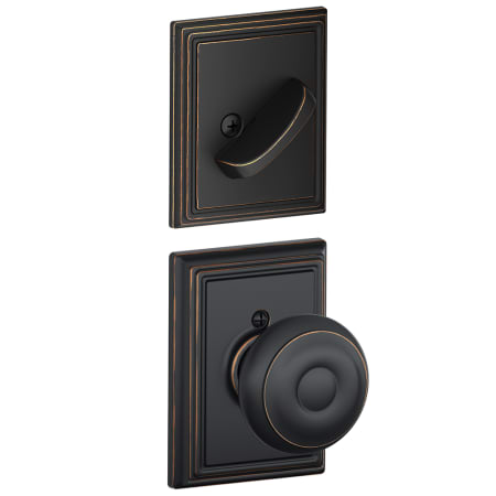 A large image of the Schlage F59-GEO-ADD Aged Bronze