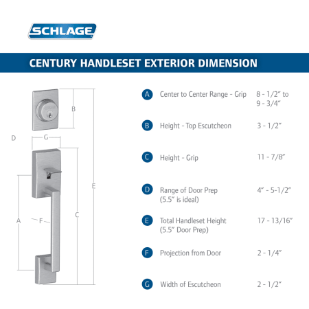 A large image of the Schlage F62-CEN-PLY Schlage F62-CEN-PLY