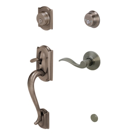 A large image of the Schlage F62-CAM-ACC-RH Antique Pewter