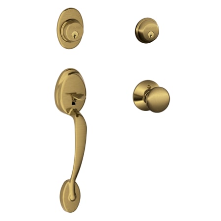 A large image of the Schlage F62-PLY-PLY Antique Brass