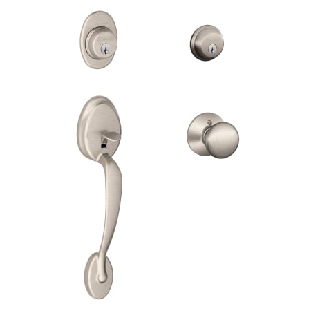 A large image of the Schlage F62-PLY-PLY Satin Nickel