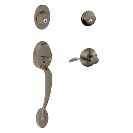 A large image of the Schlage F62-PLY-ACC-RH Antique Pewter