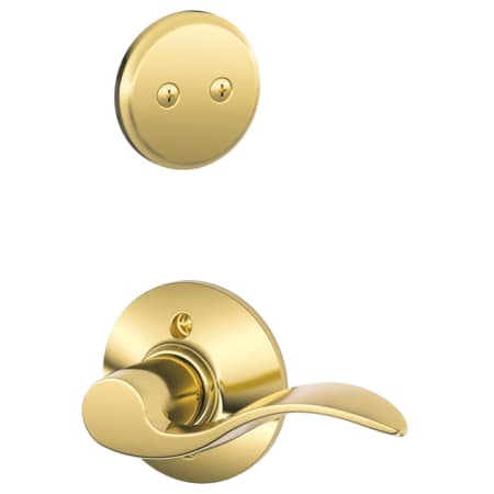 A large image of the Schlage F94-ACC-LH Polished Brass
