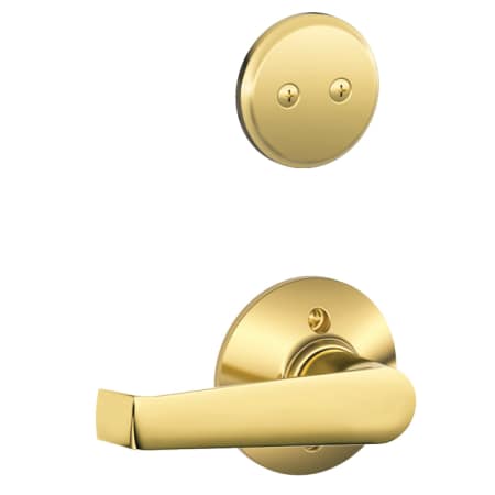 A large image of the Schlage F94-ELA Polished Brass