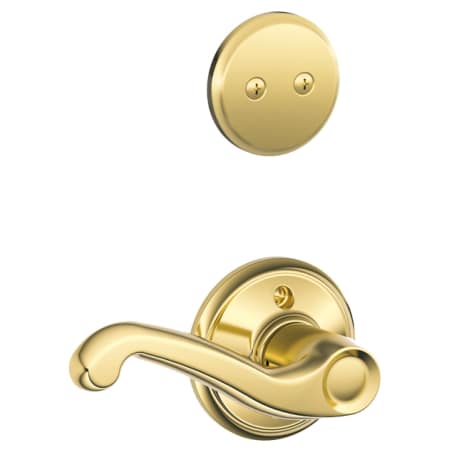 A large image of the Schlage F94-FLA-RH Polished Brass