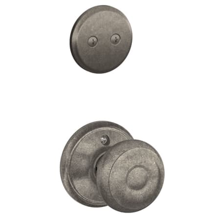 A large image of the Schlage F94-GEO Distressed Nickel