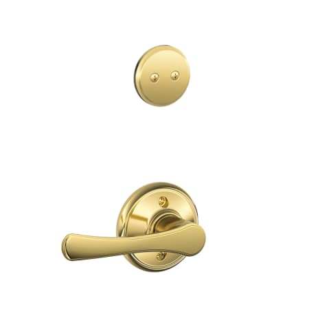 A large image of the Schlage F94-VLA Polished Brass