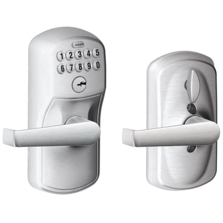 A large image of the Schlage FE595-PLY-ELA Satin Chrome