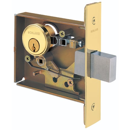 A large image of the Schlage L9462 Polished Brass