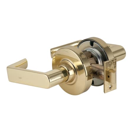 A large image of the Schlage ND10S-RHO Polished Brass