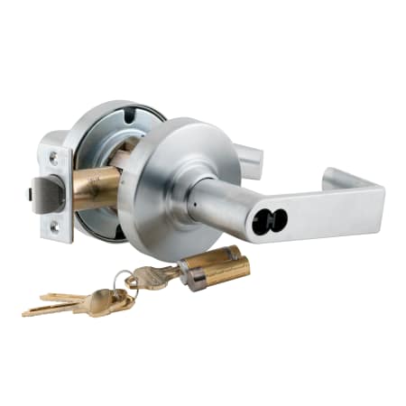 A large image of the Schlage ND70RD-RHO Satin Chrome