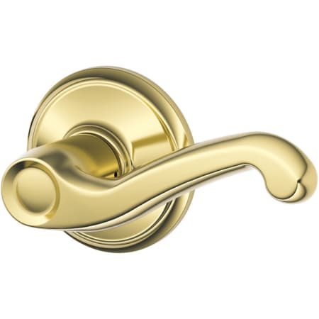 A large image of the Schlage S10-FLA-RH Polished Brass
