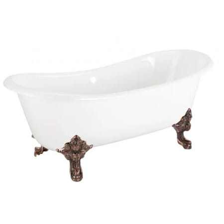 A large image of the Signature Hardware 917203-72-RR White / Oil Rubbed Bronze Feet