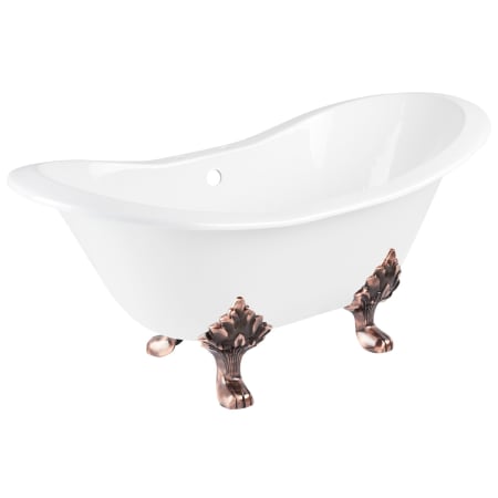 A large image of the Signature Hardware 915546-61-RR White / Oil Rubbed Bronze Feet