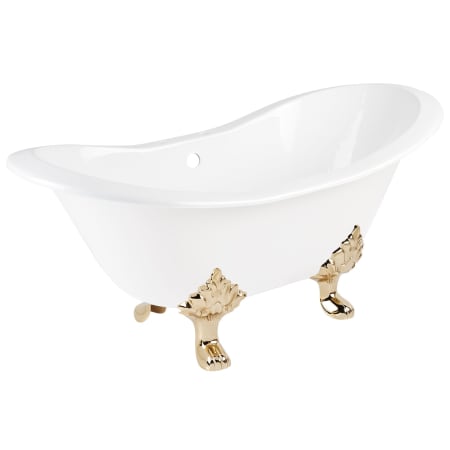 A large image of the Signature Hardware 915546-72-RR White / Polished Brass Feet