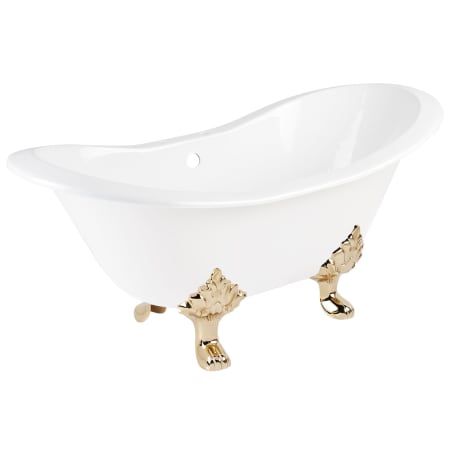 A large image of the Signature Hardware 915546-72-RH-ND White / Polished Brass Feet