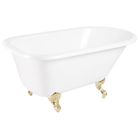 A large image of the Signature Hardware 916654-54-WH White / Polished Brass Feet