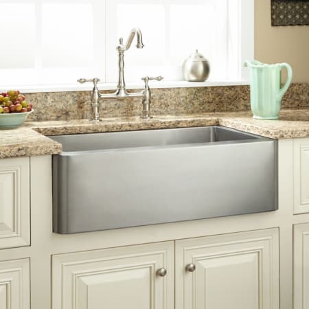 A large image of the Signature Hardware 314144 Brushed Stainless Steel