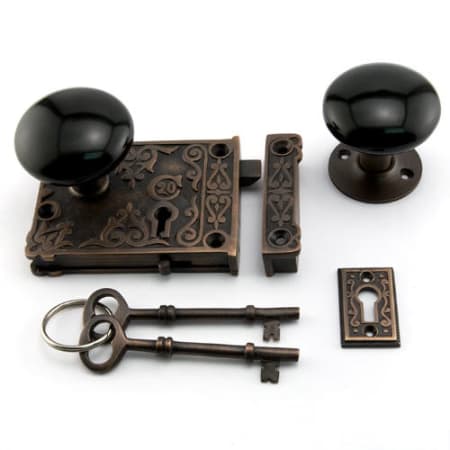 A large image of the Signature Hardware 910985-KE-LH Oil Rubbed Bronze / Black