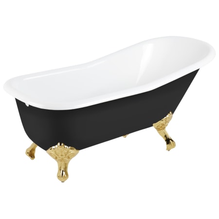A large image of the Signature Hardware 931049-66-RR Black / Polished Brass Feet