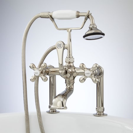 Signature Hardware 419395 Polished Nickel Deck Mounted Roman Tub Filler