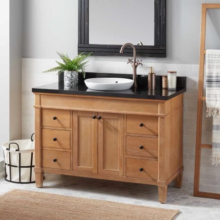 A large image of the Signature Hardware 941067-R Oak / Absolute Black