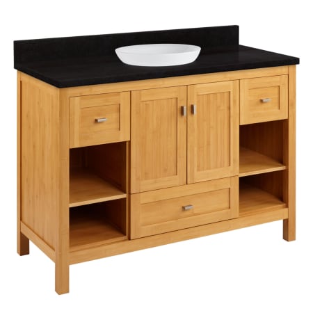 A large image of the Signature Hardware 941080-R Bamboo / Absolute Black