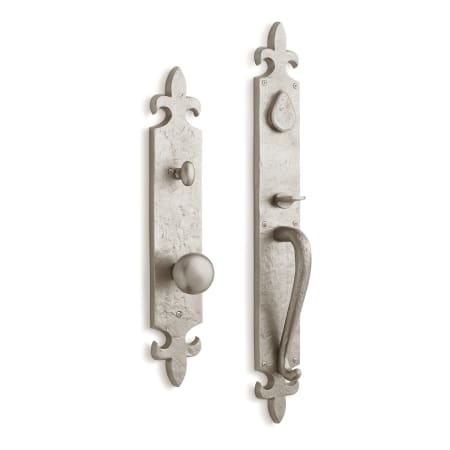 Signature Hardware 441501 Brushed Nickel Cousteau Solid Brass Full Plate Keyed Entry Single ...