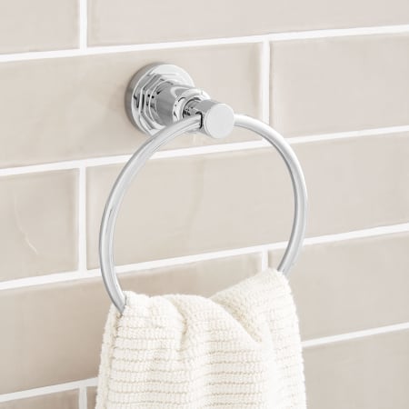 Signature Hardware 447226 Brushed Nickel Greyfield Towel Ring - Faucet.com