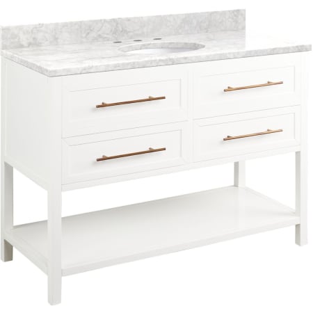 A large image of the Signature Hardware 953332-48-UM-8 Bright White / Carrara