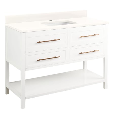 A large image of the Signature Hardware 953332-48-RUMB-1 Bright White / Arctic White