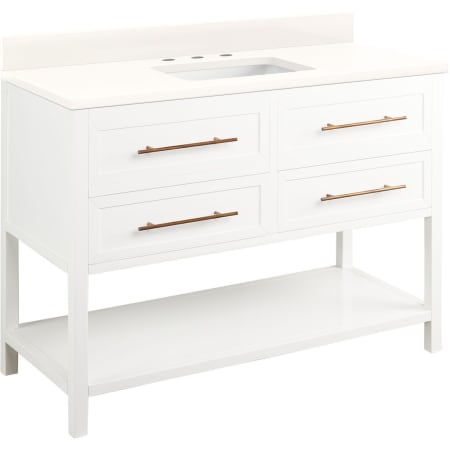 A large image of the Signature Hardware 953332-48-RUMB-8 Bright White / Arctic White