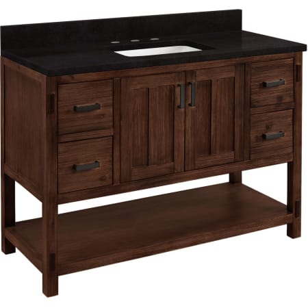A large image of the Signature Hardware 953310-48-RUMB-8 Rustic Brown / Absolute Black