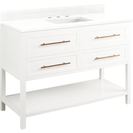 A large image of the Signature Hardware 953332-48-RUMB-8 Bright White / Feathered White