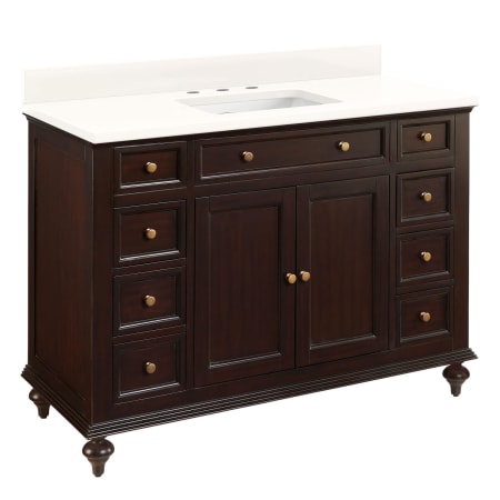 A large image of the Signature Hardware 953302-48-RUMB-8 Dark Espresso / Arctic White