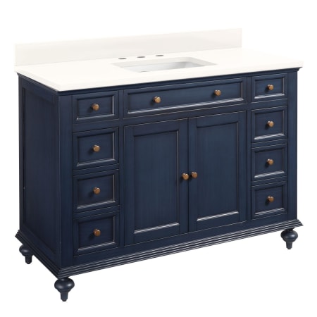 A large image of the Signature Hardware 953301-48-RUMB-8 Vintage Navy Blue / Arctic White