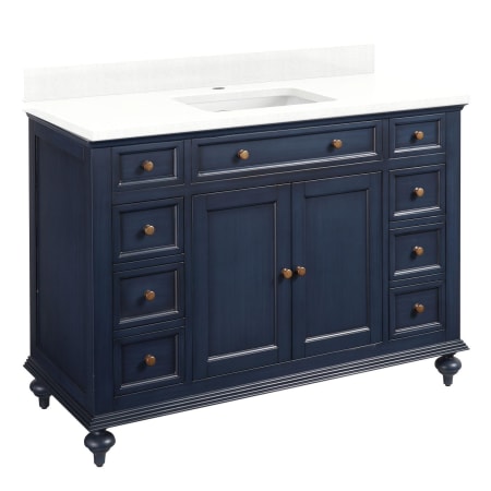 A large image of the Signature Hardware 953301-48-RUMB-1 Vintage Navy Blue / Feathered White