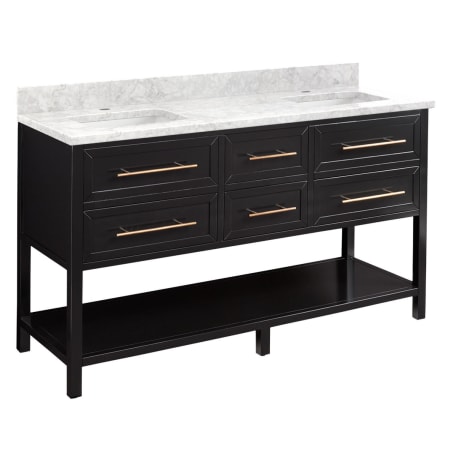 A large image of the Signature Hardware 953330-60-RUMB-1 Black / Carrara