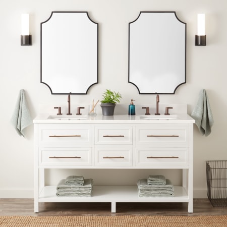 A large image of the Signature Hardware 953332-60-RUMB-8 Bright White / Arctic White