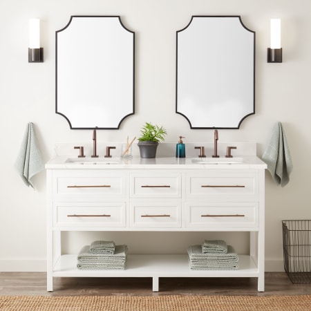 A large image of the Signature Hardware 953332-60-RUMB-8 Bright White / Feathered White