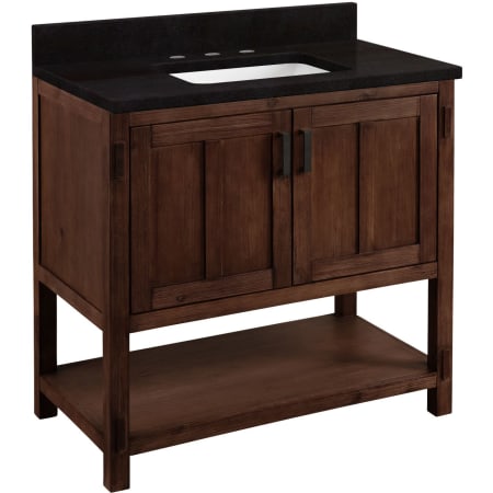 A large image of the Signature Hardware 953310-36-RUMB-8 Rustic Brown / Absolute Black