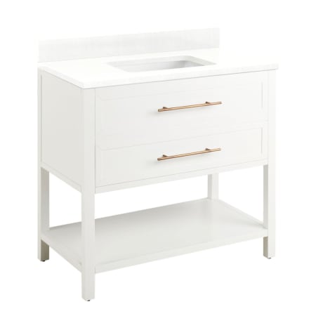 A large image of the Signature Hardware 934864-36-RUMB-0 Bright White / Arctic White