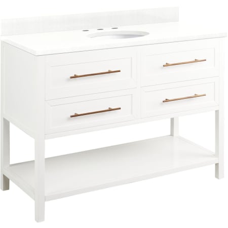 A large image of the Signature Hardware 953332-48-UM-8 Bright White / Feathered White