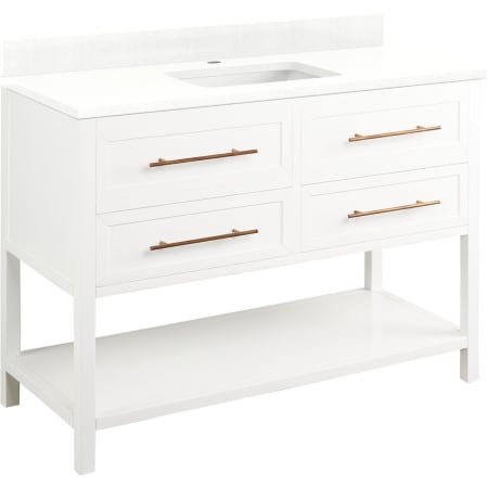 A large image of the Signature Hardware 953332-48-RUMB-1 Bright White / Feathered White