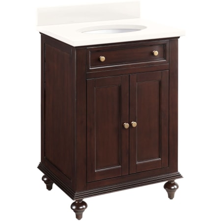 A large image of the Signature Hardware 953302-24-UM-0 Dark Espresso / Arctic White
