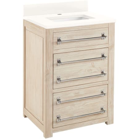 A large image of the Signature Hardware 953306-24-RUMB-1 Whitewash Pine / Arctic White