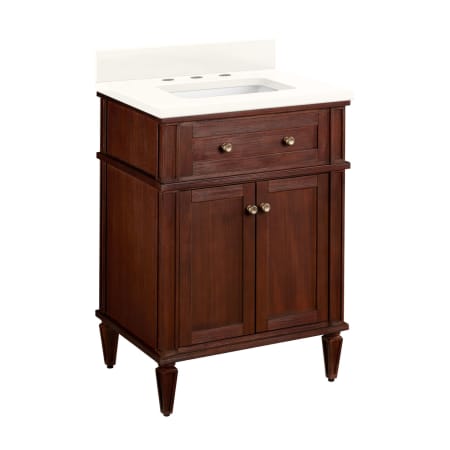 A large image of the Signature Hardware 953347-24-RUMB-8 Antique Brown / Arctic White