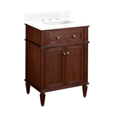 A large image of the Signature Hardware 953347-24-RUMB-8 Antique Brown / Feathered White